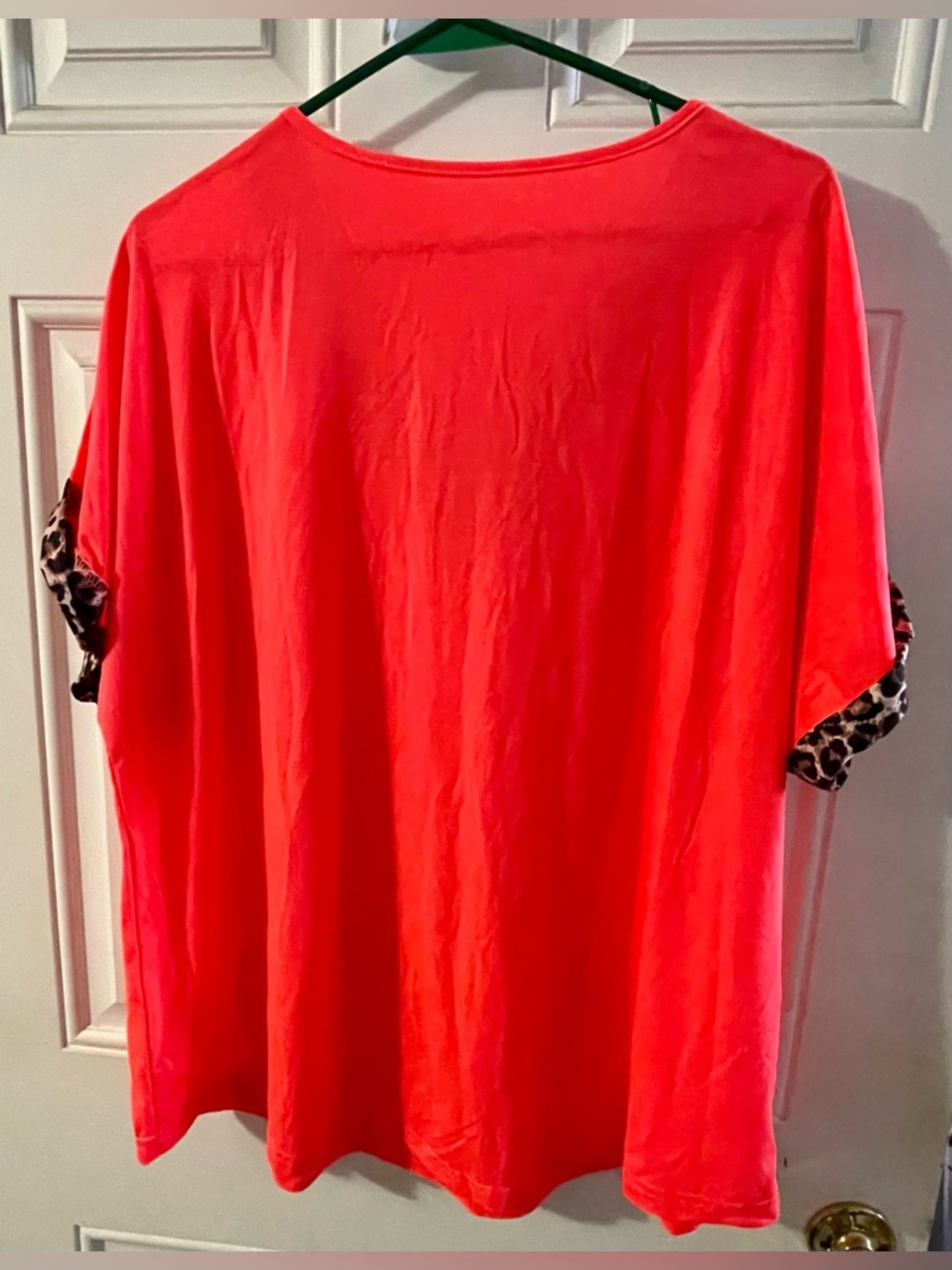 Did Someone Say Hot Pink? Leopard Trim Neon Pink Women's Top - Picture 2 of 2